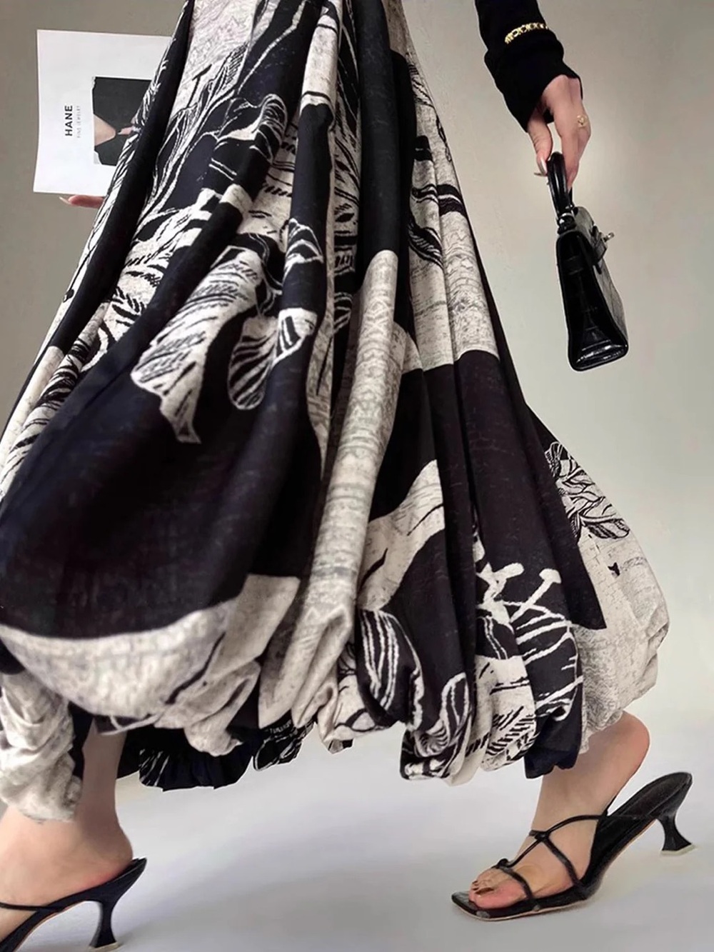 Commense Bud Waist Side-Zipper Midi Skirt M - Picture 3 of 5